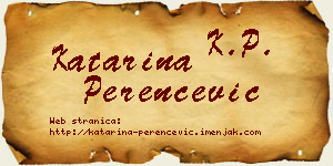 Katarina Perenčević vizit kartica